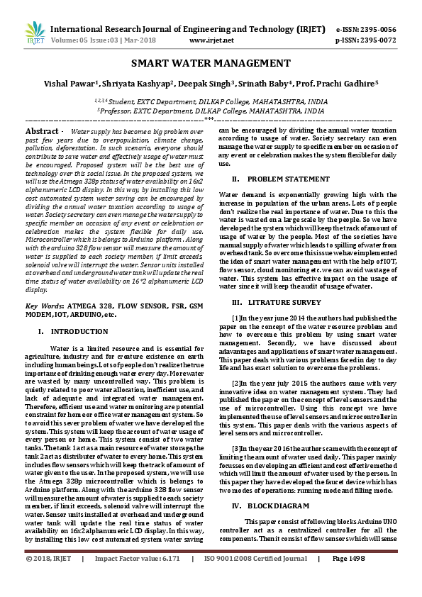 (PDF) Smart Water Management
