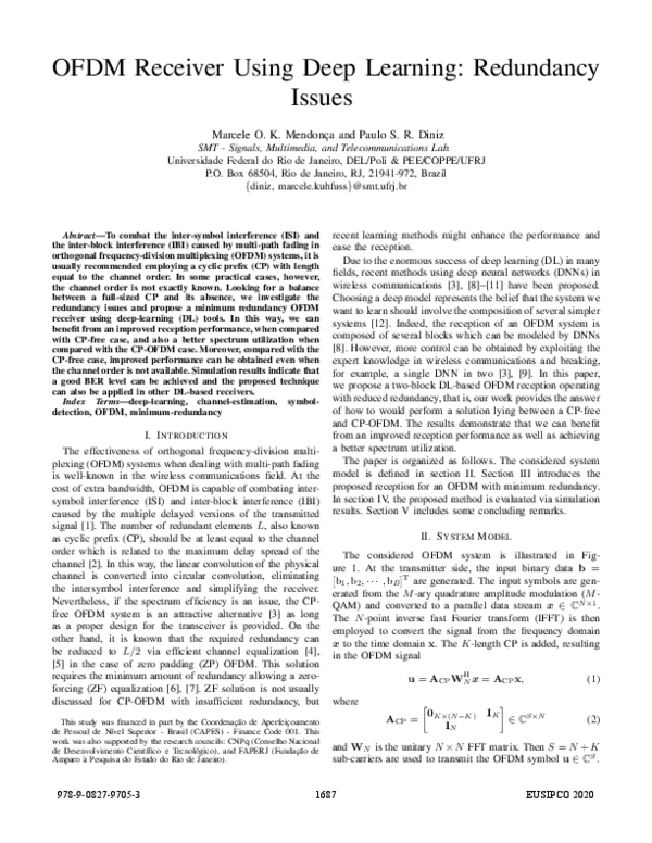 (PDF) OFDM Receiver Using Deep Learning: Redundancy Issues