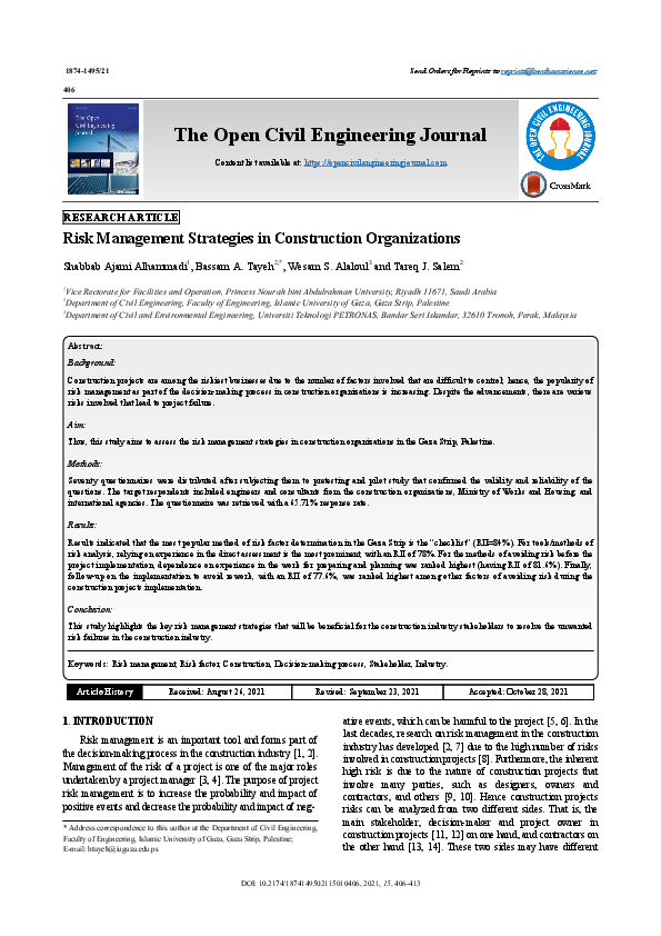 (PDF) The Open Civil Engineering Journal