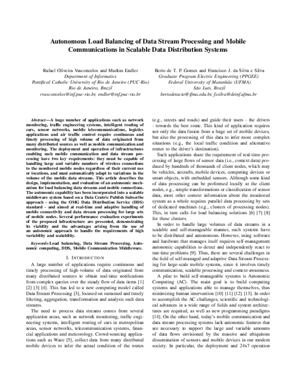 (PDF) Autonomous Load Balancing of Data Stream Processing and Mobile ...