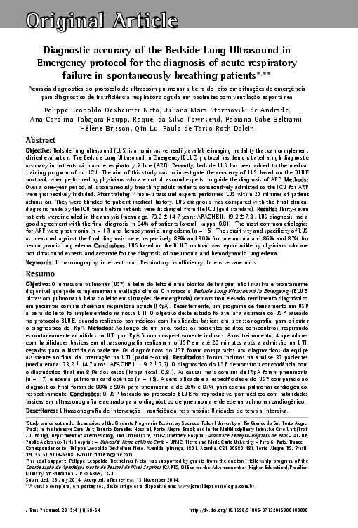 (PDF) Diagnostic accuracy of the Bedside Lung Ultrasound in Emergency ...
