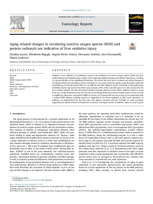 (PDF) Aging related changes in circulating reactive oxygen species (ROS ...