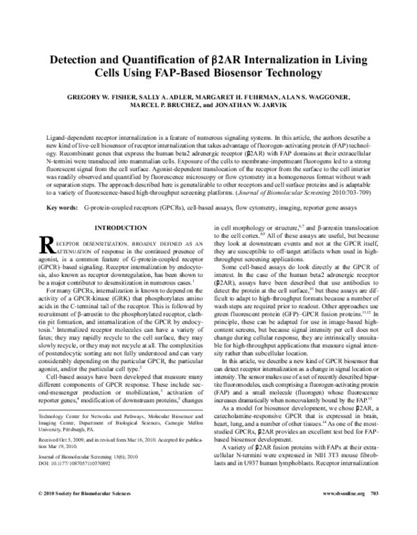 (PDF) Detection and Quantification of β2AR Internalization in Living ...