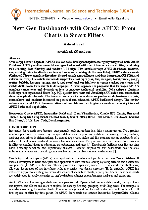 (PDF) Next Gen Dashboards with Oracle APEX From Charts to Smart Filters