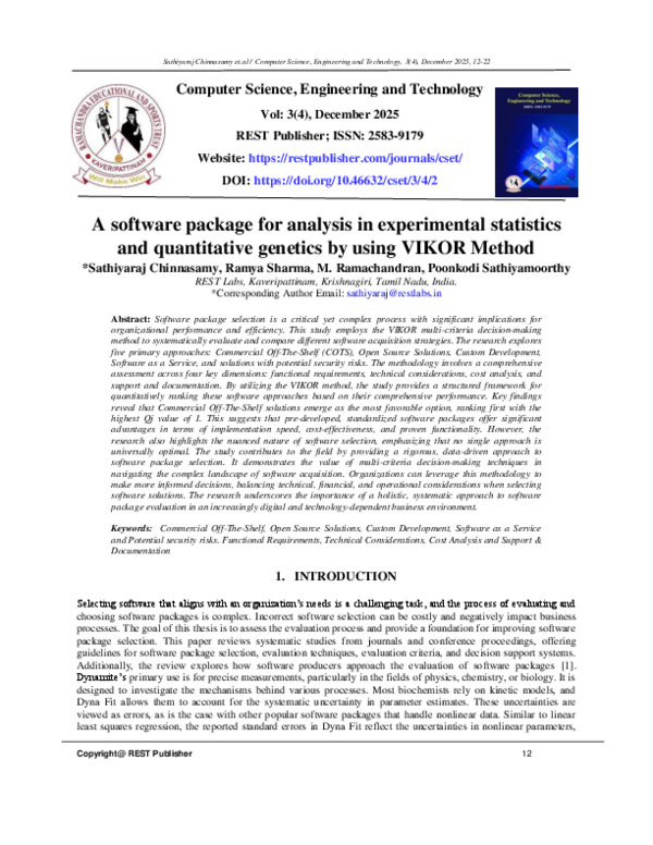 (PDF) A software package for analysis in experimental statistics and ...