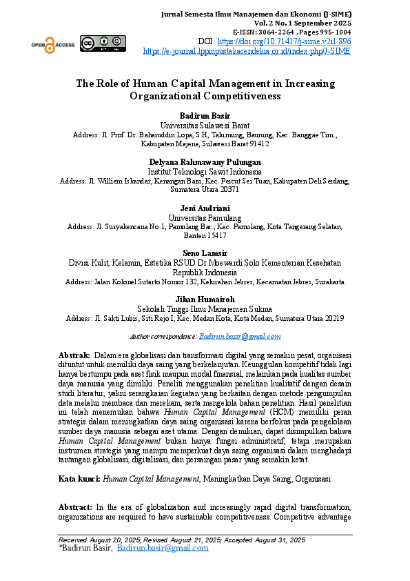 (PDF) The Role of Human Capital Management in Increasing Organizational ...