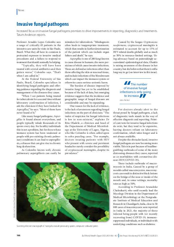 (PDF) Invasive fungal pathogens