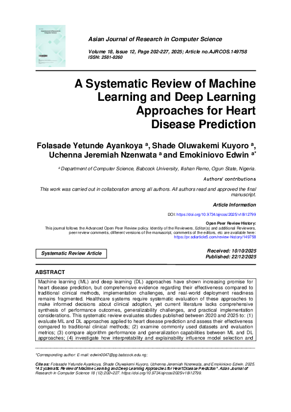 (PDF) A Systematic Review of Machine Learning and Deep Learning ...