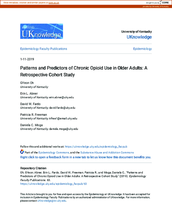 (PDF) Patterns and predictors of chronic opioid use in older adults: A ...