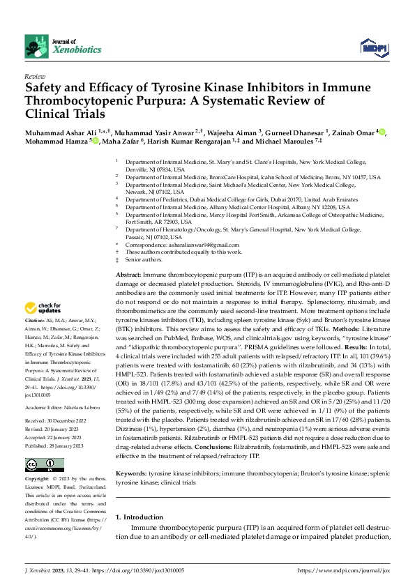 (PDF) Safety and Efficacy of Tyrosine Kinase Inhibitors in Immune ...