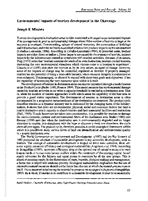(PDF) Environmental impacts of tourism development in the Okavango