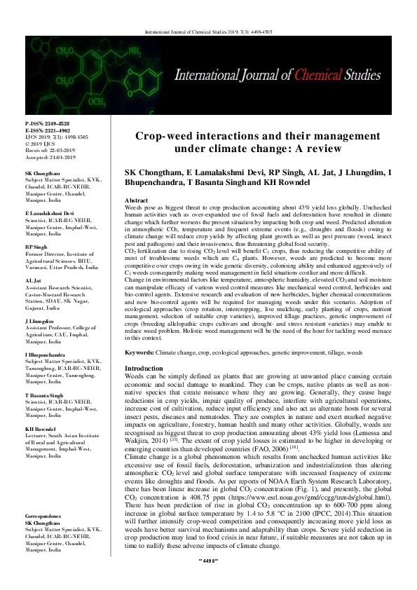 (PDF) Crop-weed interactions and their management under climate change ...