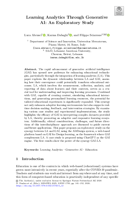 (PDF) Learning Analytics Through Generative AI: An Exploratory Study