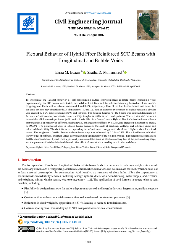 (PDF) Flexural Behavior of Hybrid Fiber Reinforced SCC Beams with ...