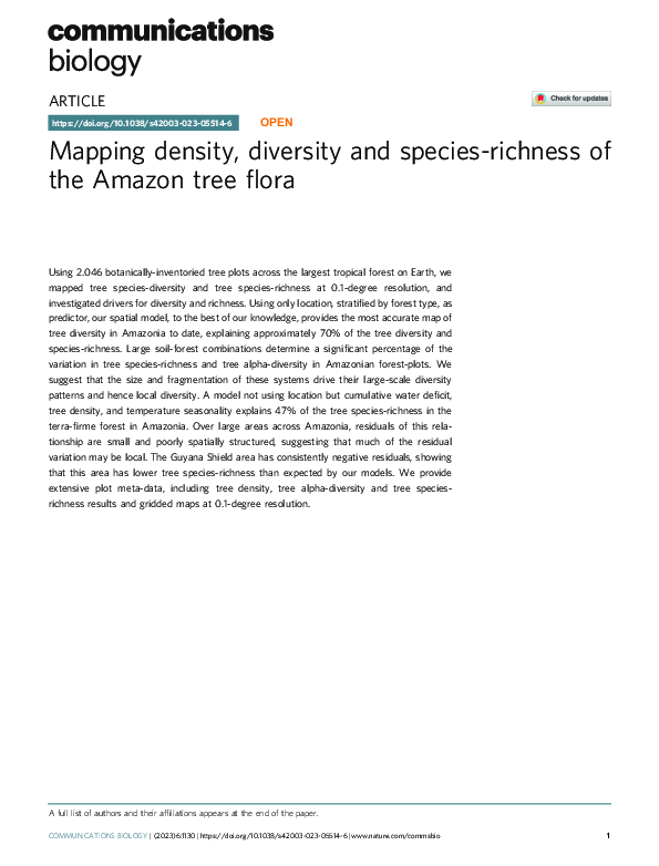 (PDF) Mapping density, diversity and species-richness of the Amazon ...