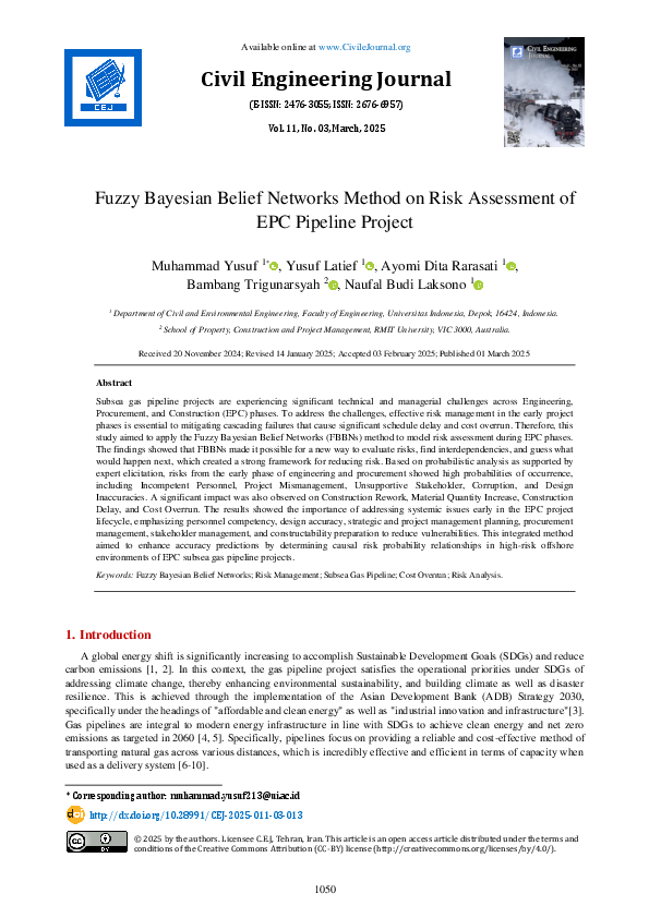 (PDF) Fuzzy Bayesian Belief Networks Method on Risk Assessment of EPC ...