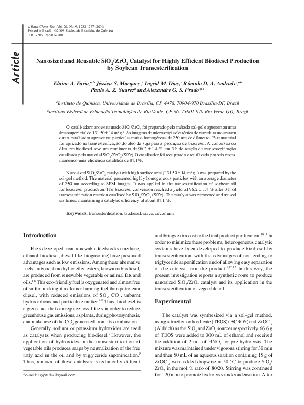 (PDF) Nanosized and reusable SiO2/ZrO2 catalyst for highly efficient ...