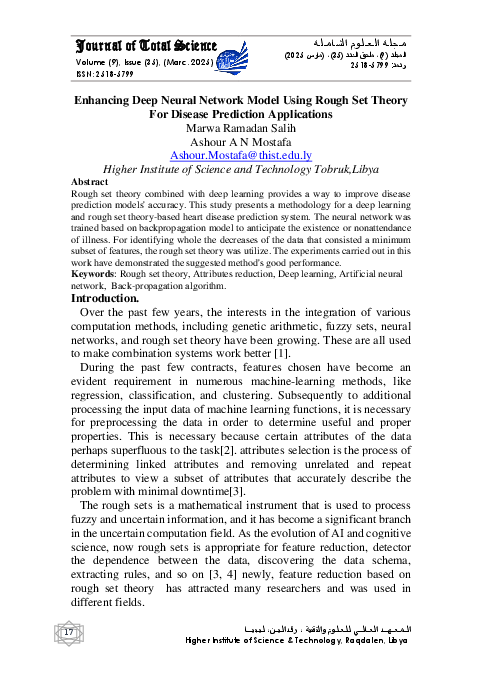 (PDF) Enhancing Deep Neural Network Model Using Rough Set Theory For ...