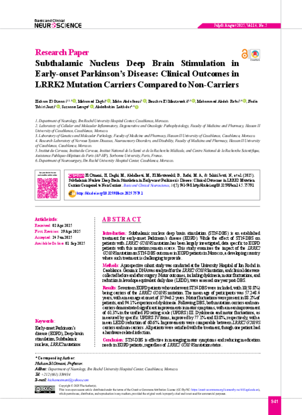 (PDF) Subthalamic Nucleus Deep Brain Stimulation in Early-onset ...