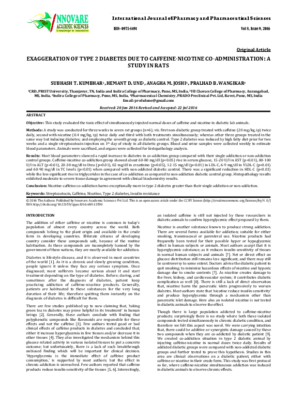 (PDF) Exaggeration of Type 2 Diabetes Due to Caffeine-Nicotine Co ...