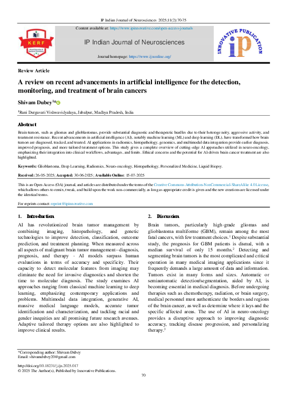 (PDF) A review on recent advancements in artificial intelligence for ...