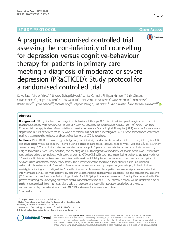 (PDF) A pragmatic randomised controlled trial assessing the non ...