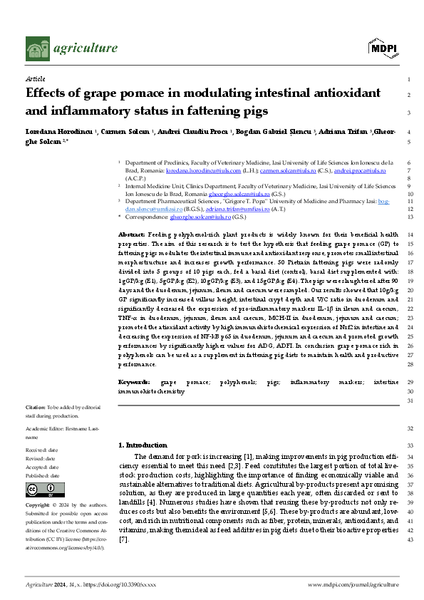 (PDF) Effects of grape pomace in modulating intestinal antioxidant and ...