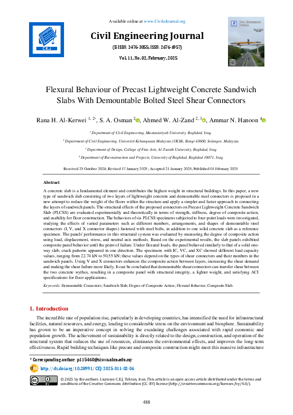 (PDF) Flexural Behaviour of Precast Lightweight Concrete Sandwich Slabs ...