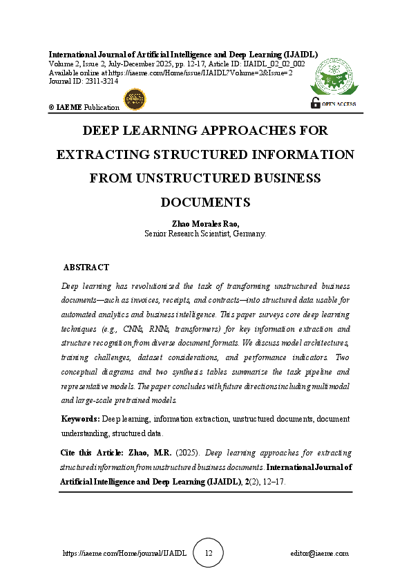 (PDF) DEEP LEARNING APPROACHES FOR EXTRACTING STRUCTURED INFORMATION ...