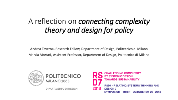 (PDF) A reflection on connecting complexity theory and design for policy
