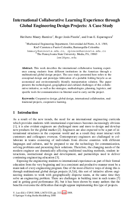 (PDF) International Collaborative Learning Experience through Global ...