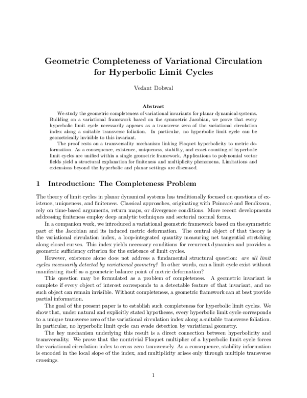 (PDF) Geometric Completeness of Variational Circulation for Hyperbolic ...