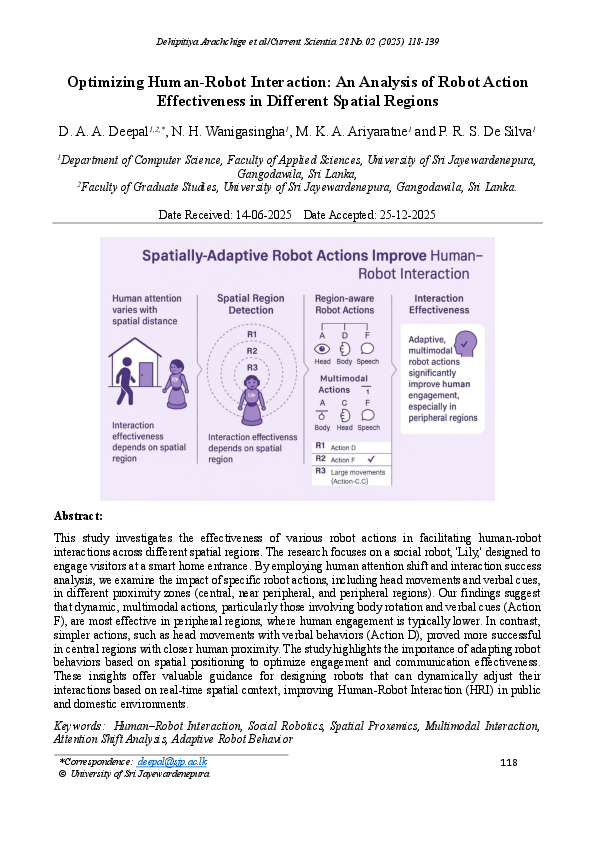 (PDF) Optimizing Human-Robot Interaction: An Analysis of Robot Action ...