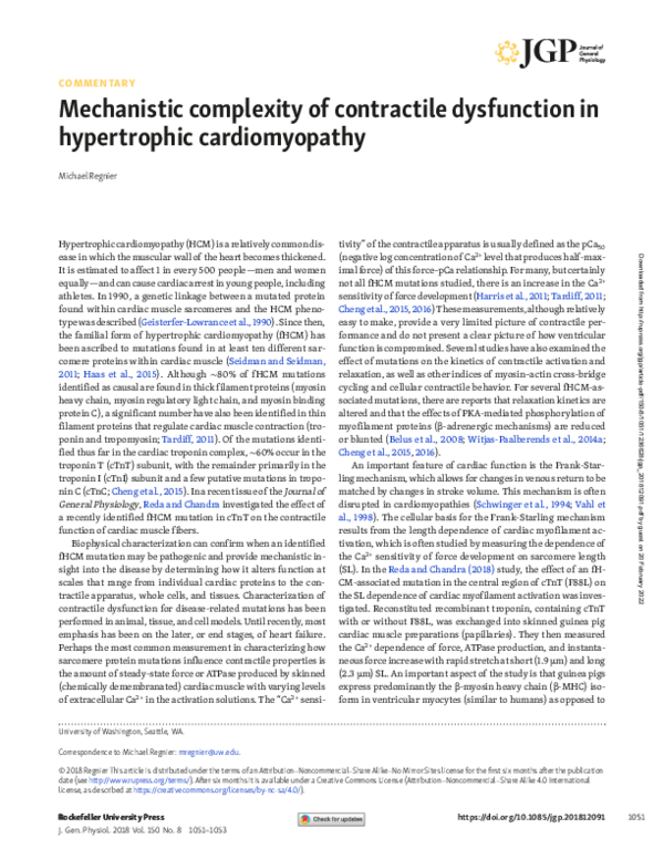 (PDF) Mechanistic complexity of contractile dysfunction in hypertrophic ...