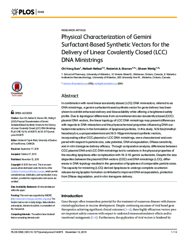 (PDF) Physical Characterization of Gemini Surfactant-Based Synthetic ...