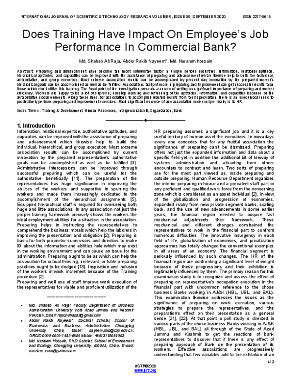 (PDF) Does Training Have Impact On Employee’s Job Performance In ...
