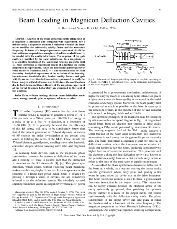 (PDF) Beam loading in magnicon deflection cavities