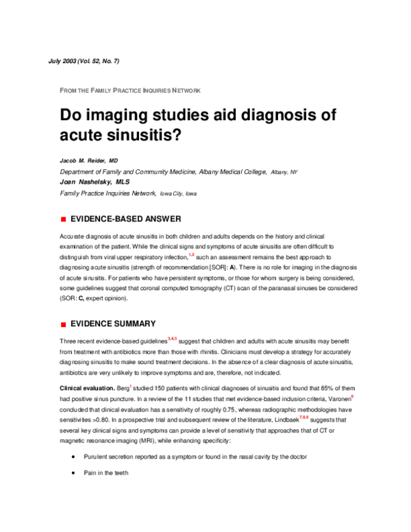 (PDF) Clinical inquiries. Do imaging studies aid diagnosis of acute ...