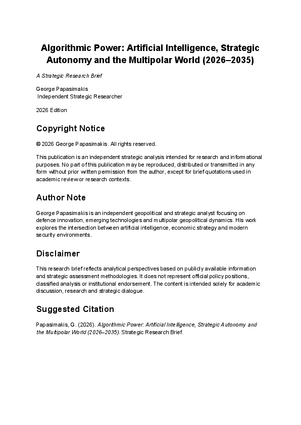 (PDF) Algorithmic Power: Artificial Intelligence, Strategic Autonomy ...