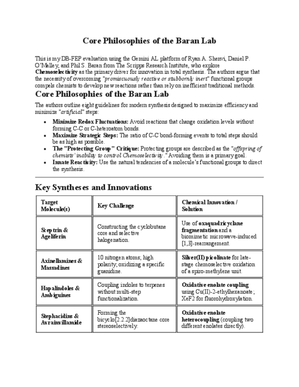 (PDF) Core Philosophies of the Baran Lab