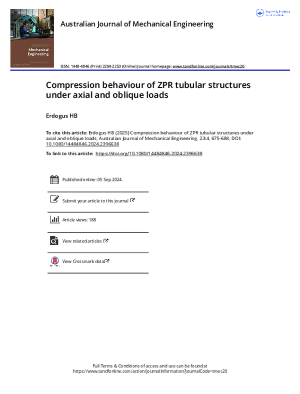 (PDF) Compression behaviour of ZPR tubular structures under axial and ...