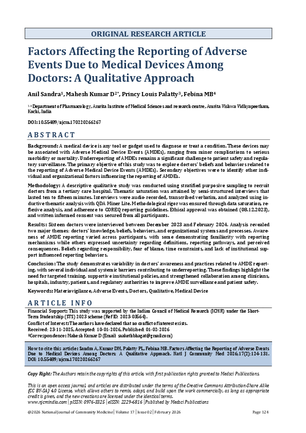 (PDF) Factors Affecting the Reporting of Adverse Events Due to Medical ...