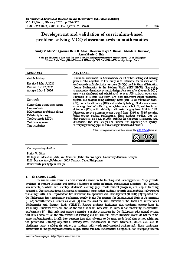 (PDF) Development and validation of curriculum-based problem-solving ...