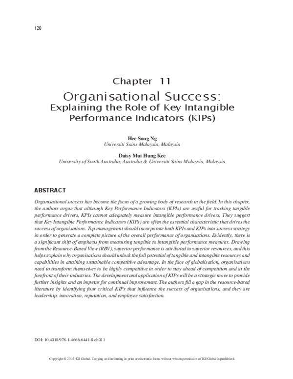 (PDF) Organisational Success