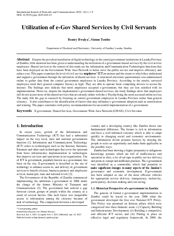 (PDF) Utilization of e-Gov Shared Services by Civil Servants