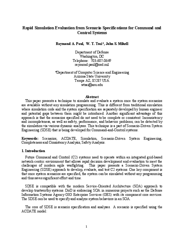 (PDF) Rapid Simulation Evaluation from Scenario Specifications for ...