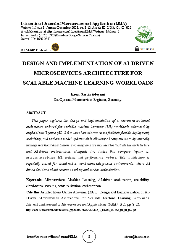 (PDF) DESIGN AND IMPLEMENTATION OF AI-DRIVEN MICROSERVICES ARCHITECTURE ...