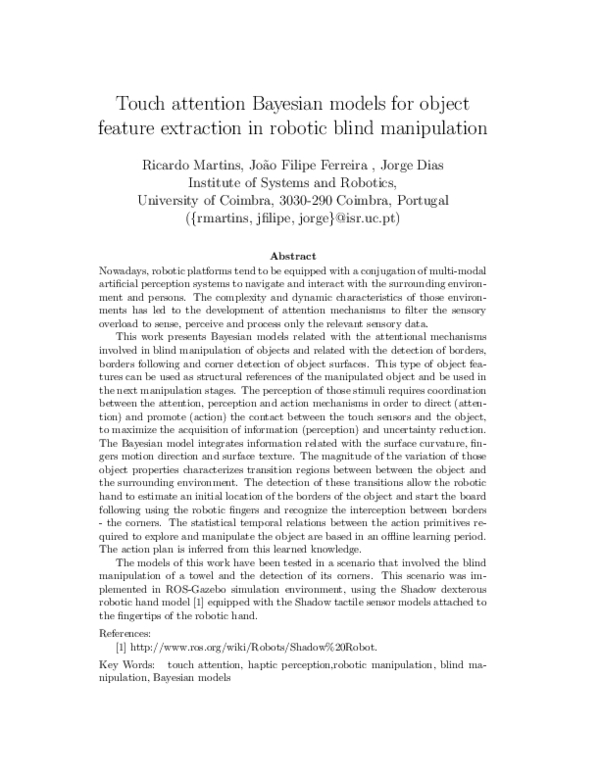 (PDF) Touch attention Bayesian models for object feature extraction in ...