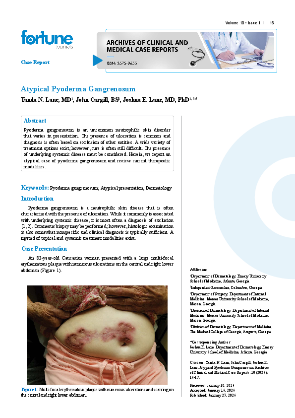 (PDF) Atypical pyoderma gangrenosum