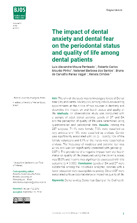 (PDF) The impact of dental anxiety and dental fear on the periodontal ...